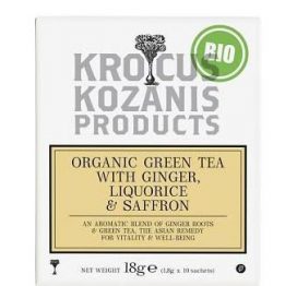 ORGANIC GREEN TEA WITH GINGER, LIQUORICE & GREEK SAFFRON: